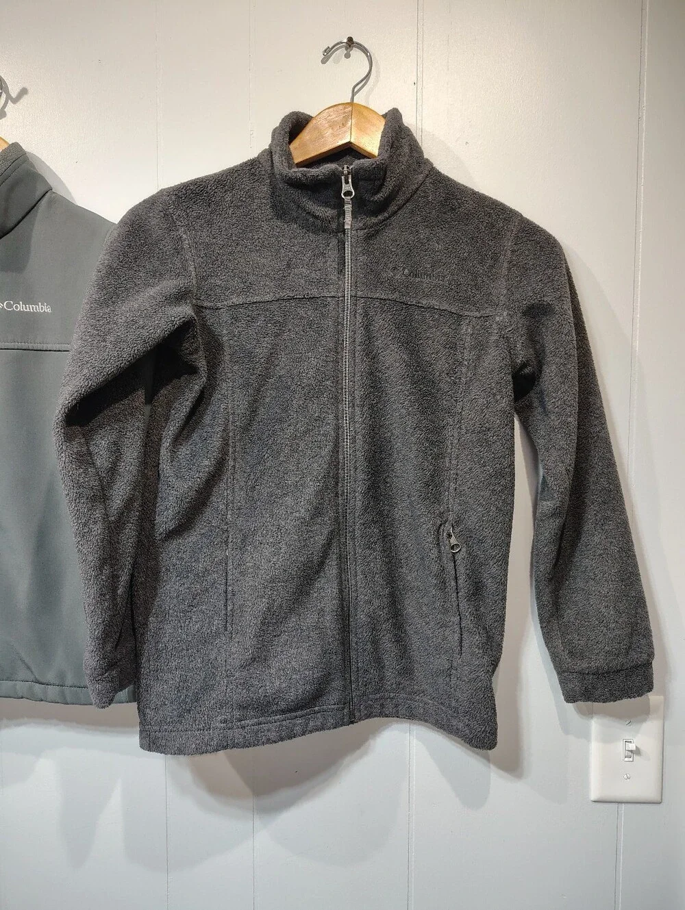 Columbia Boys M 10/12 Softshell Jacket Fleece Lot 2pc Bowen Lake Steens Gray